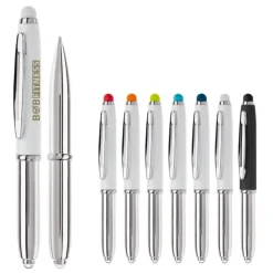 Gift Campaign Penna touch cromata con cappuccio, luce a LED e inchiostro blu><noscript><img width=