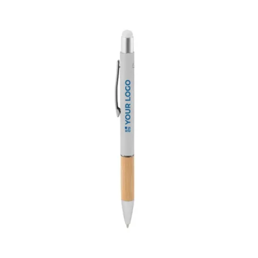 Gift Campaign Penna touch in alluminio GSR finitura in gomma e bambù inchiostro blu> Penne Ecologiche|Penne Touch
