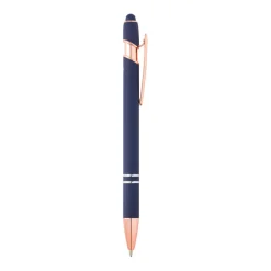 Gift Campaign Penna touch in alluminio riciclato e dettagli oro rosa inchiostro blu></noscript> Penne In Metallo