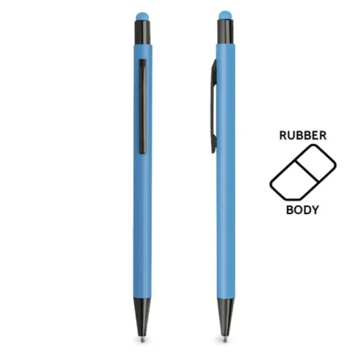Gift Campaign Penna touch personalizzata in alluminio con corpo in gomma e inchiostro blu> Penne Touch|Penne In Metallo