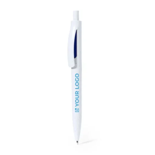 Gift Campaign Penne a scatto in plastica riciclata con logo ed inchiostro blu> Penne Ecologiche|Penne Di Plastica