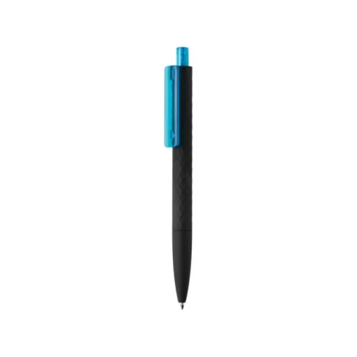 Gift Campaign Penne personalizzate con clip colorata inchiostro blu X3 Soft Black> Penne Di Plastica