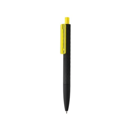 Gift Campaign Penne personalizzate con clip colorata inchiostro blu X3 Soft Black> Penne Di Plastica