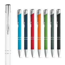 Gift Campaign Penne personalizzate con logo corpo di gomma inchiostro nero Glober></noscript> Penne In Metallo
