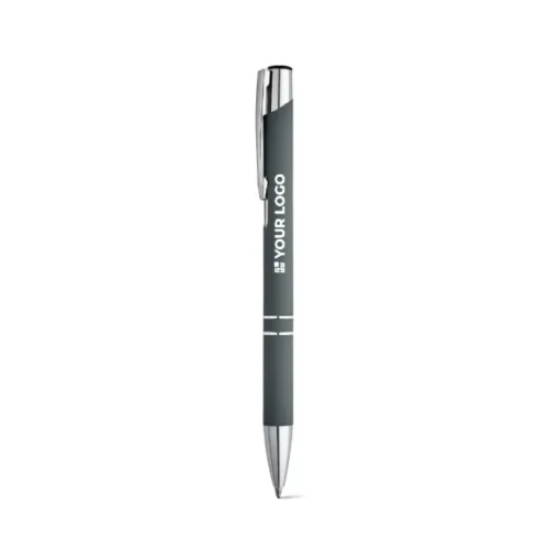 Gift Campaign Penne personalizzate con logo corpo di gomma inchiostro nero Glober> Penne In Metallo
