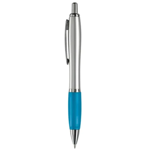 Gift Campaign Penne promozionali in plastica antiscivolo inchiostro blu Silver&Color> Gadget Per Parrucchieri|Penne Di Plastica