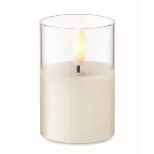 Gift Campaign Piccola candela elettrica con luce LED in bicchierino trasparente> Candele