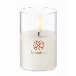 Gift Campaign Piccola candela elettrica con luce LED in bicchierino trasparente> Candele
