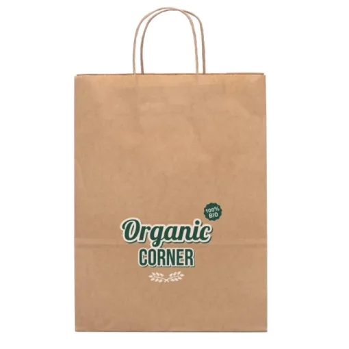 Gift Campaign Piccole buste con logo per la spesa manici corti 115 g/m2 Craft Mini> Buste Di Carta