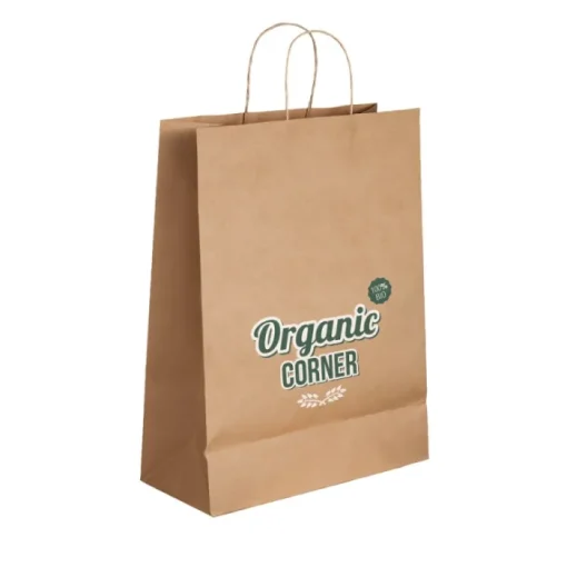 Gift Campaign Piccole buste con logo per la spesa manici corti 115 g/m2 Craft Mini> Buste Di Carta