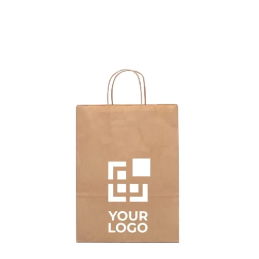 Gift Campaign Piccole buste con logo per la spesa manici corti 115 g/m2 Craft Mini> Buste Di Carta