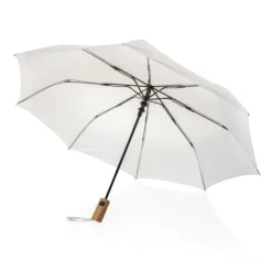 Gift Campaign Piccolo ombrello automatico in rPET con manico in legno Ø97></noscript> Ombrelli Pieghevoli