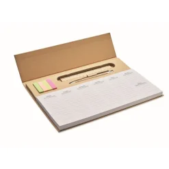 Gift Campaign Piccolo planner settimanale con penna blu, righello e segnapagina> Post-It E Memo