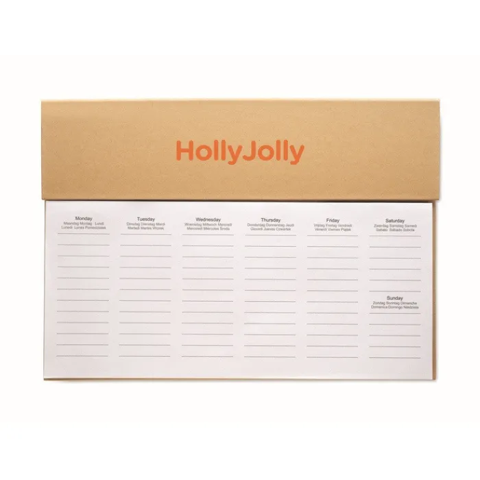 Gift Campaign Piccolo planner settimanale con penna blu, righello e segnapagina> Post-It E Memo
