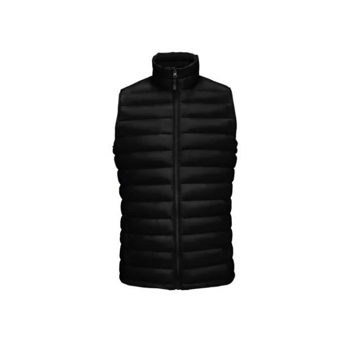 Gift Campaign Piumino gilet leggero uomo imbottito impermeabile SOL'S Wilson BW> Smanicati