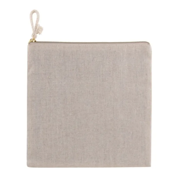 Gift Campaign Pochette bicolore in cotone 280g/m2 e juta 180g/m2 con cerniera dorata> Pochette Personalizzate