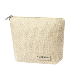 Gift Campaign Pochette con logo in materiale sintetico con placca in legno Trip> Pochette Personalizzate