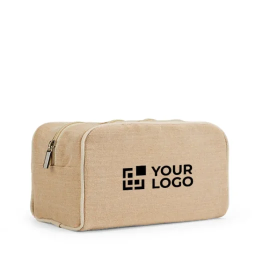 Gift Campaign Pochette con zip in iuta e cotone da 260 g/m2> Pochette Personalizzate