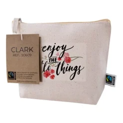 Gift Campaign Pochette cotone 280g/m2 con logo equo e solidale Clark FairTrade> Gadget Ecologici|Pochette Personalizzate