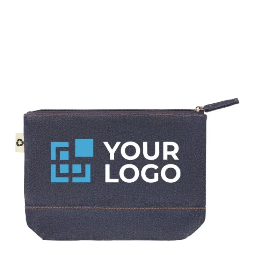 Gift Campaign Pochette cotone riciclato e denim da 250g/m2 con logo Denim Cotton> Pochette Personalizzate