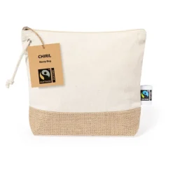 Gift Campaign Pochette in 100% cotone Fairtrade con base in iuta laminato> Pochette Personalizzate