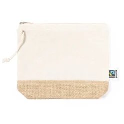 Gift Campaign Pochette in 100% cotone Fairtrade con base in iuta laminato></noscript> Pochette Personalizzate