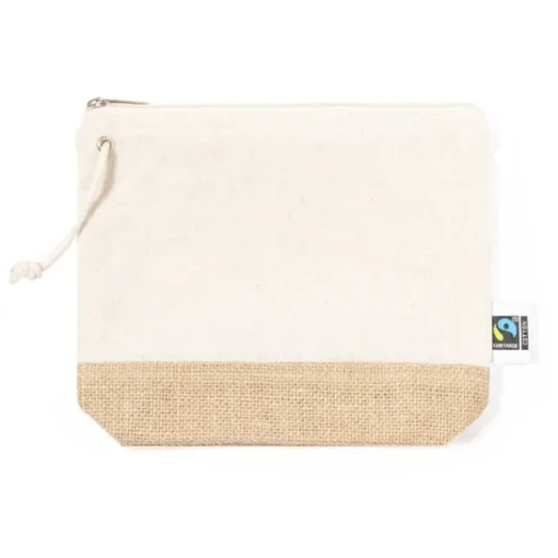 Gift Campaign Pochette in 100% cotone Fairtrade con base in iuta laminato> Pochette Personalizzate
