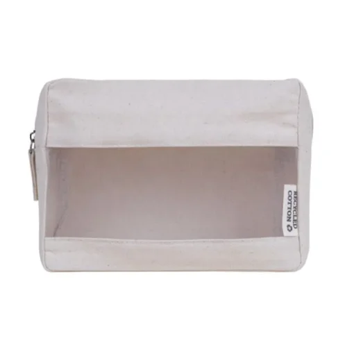 Gift Campaign Pochette in canvas riciclato con rete frontale da 320g/m2> Pochette Personalizzate