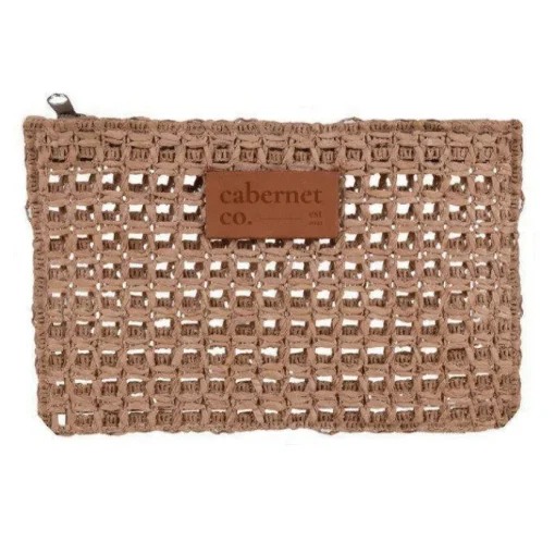 Gift Campaign Pochette in carta rafia con etichetta in pelle personalizzabile> Pochette Personalizzate