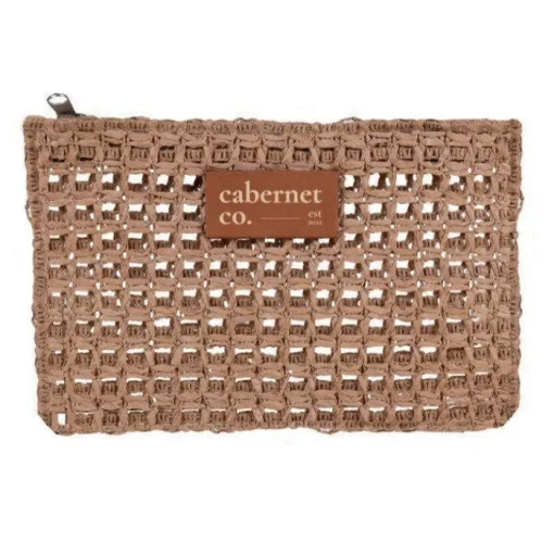 Gift Campaign Pochette in carta rafia con etichetta in pelle personalizzabile> Pochette Personalizzate