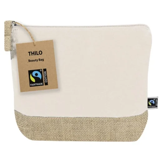 Gift Campaign Pochette in cotone certificata Fairtrade con base in juta> Pochette Personalizzate