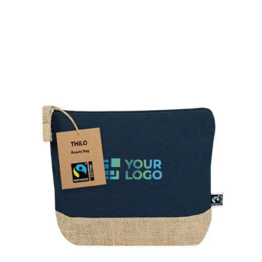 Gift Campaign Pochette in cotone certificata Fairtrade con base in juta> Pochette Personalizzate