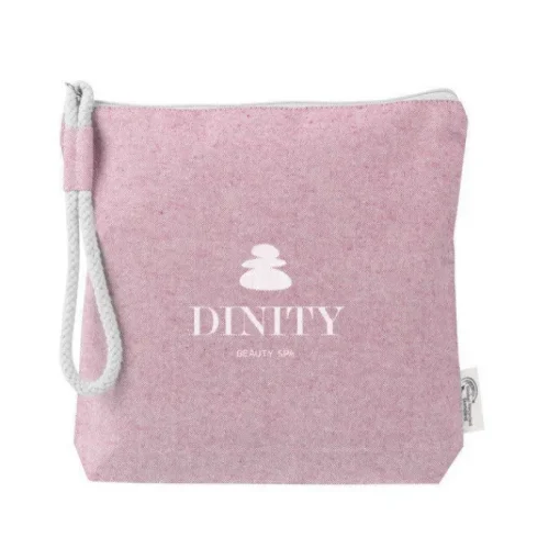 Gift Campaign Pochette in cotone riciclato con manico in corda da 320 g/m2> Pochette Personalizzate
