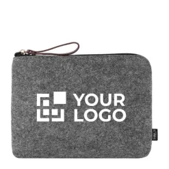 Gift Campaign Pochette in feltro riciclato con manico in pelle sintetica Felt RPET></noscript> Pochette Personalizzate