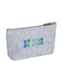 Gift Campaign Pochette in feltro rPET con tiretto della cerniera in PU></noscript> Pochette Personalizzate