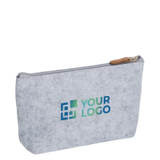 Gift Campaign Pochette in feltro rPET con tiretto della cerniera in PU> Pochette Personalizzate