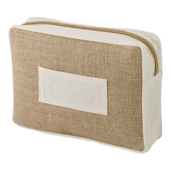 Gift Campaign Pochette in juta con piccola tasca frontale in cotone personalizzabile> Pochette Personalizzate