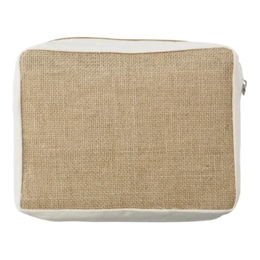 Gift Campaign Pochette in juta con piccola tasca frontale in cotone personalizzabile> Pochette Personalizzate