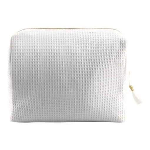 Gift Campaign Pochette in morbido cotone waffle da 240 g/m2 con cerniera dorata> Pochette Personalizzate