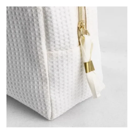 Gift Campaign Pochette in morbido cotone waffle da 240 g/m2 con cerniera dorata> Pochette Personalizzate