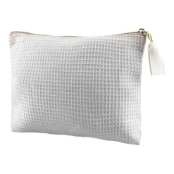 Gift Campaign Pochette in morbido cotone waffle da 240 g/m2 con cerniera dorata> Pochette Personalizzate