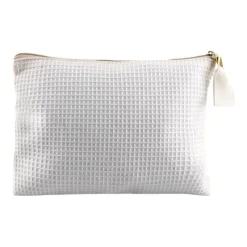 Gift Campaign Pochette in morbido cotone waffle da 240 g/m2 con cerniera dorata> Pochette Personalizzate
