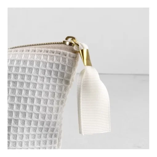 Gift Campaign Pochette in morbido cotone waffle da 240 g/m2 con cerniera dorata> Pochette Personalizzate