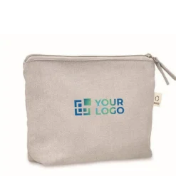 Gift Campaign Pochette in tessuto riciclato da 320 gr/m² con cerniera coordinata></noscript> Pochette Personalizzate