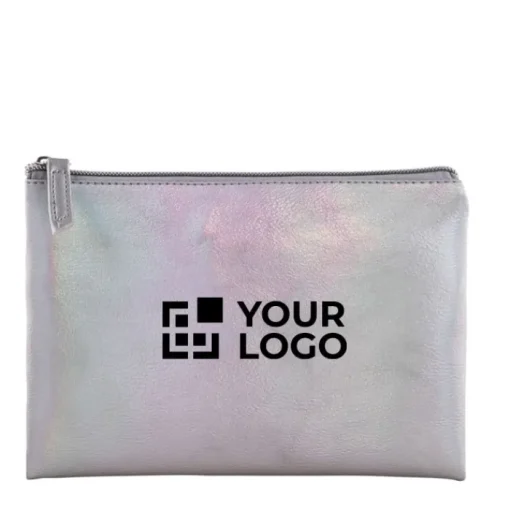 Gift Campaign Pochette moderna in PU con effetto iridescente e tirante abbinato> Pochette Personalizzate