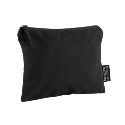 Gift Campaign Pochette nera in cotone riciclato da 230 g/m² con tirante abbinato> Pochette Personalizzate