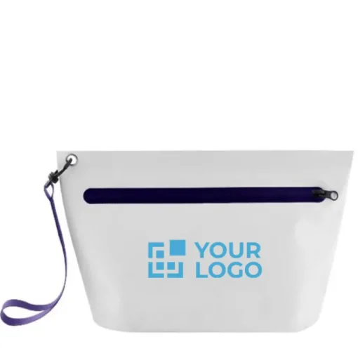 Gift Campaign Pochette personalizzata in poliestere con cerniera e manico colorato> Pochette Personalizzate