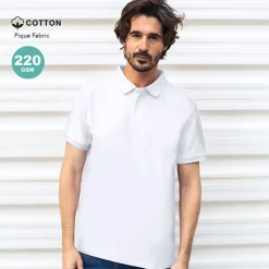 Gift Campaign Polo bianca con 2 bottoni coordinati in 100% cotone piqué 220 g/m2> Polo Personalizzate
