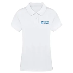 Gift Campaign Polo bianca da donna con 2 bottoni in 100% cotone piqué 220 g/m2></noscript> Polo Personalizzate