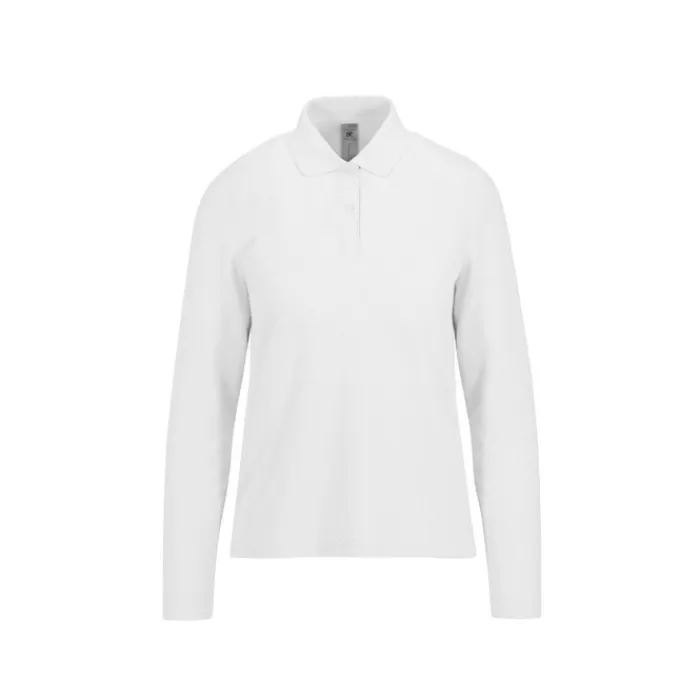 Gift Campaign Polo classica da donna a maniche lunghe in cotone piqué 180 g/m2 B&C> Polo Personalizzate